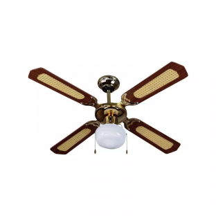 Ceiling fan with light kit - 50W, pull chain control