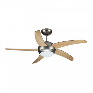 Ceiling fan with LED light kit - 60W, RF control, 5 blades