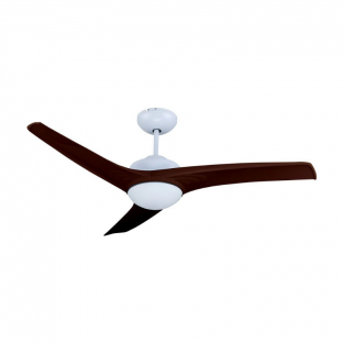 Ceiling fan with LED light - 35W, RF control, 3 blades, brown