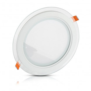 LED панел стъклено тяло - 6W, кръгъл модул, топло бяла светлина