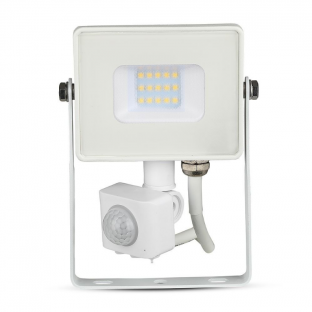 LED Floodlight with motion sensor - 10W, Samsung chip, 6400K, White