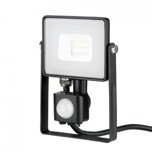 LED Floodlight with motion sensor - 10W, Samsung chip, 3000K, Black body