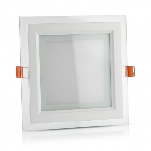 LED panel with glass body - 6W, square, warm white light