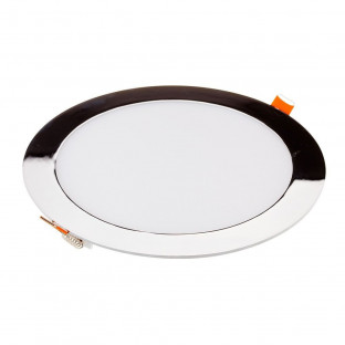 LED mini panel - 12W, chrome, circle, warm white light