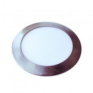 LED мини панел - 24W, сатен никел, кръгъл модул, топло бяла светлина
