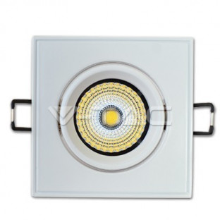 LED Einbaustrahler – 5W, COB Chip, viereckig, regulierbar, Körper weiß, weißlicht - 1