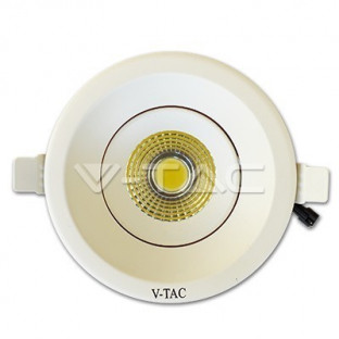 LED Einbaustrahler – 8W, COB Chip, Körper weiß, rund, weiß - 1