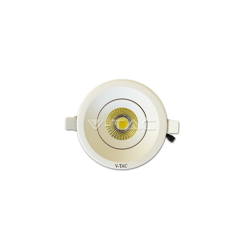 LED Einbaustrahler – 8W, COB Chip, Körper weiß, rund, weiß - 1