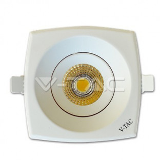 LED Einbaustrahler – 8W, COB Chip, Körper weiß, viereckig, warmweiß - 1