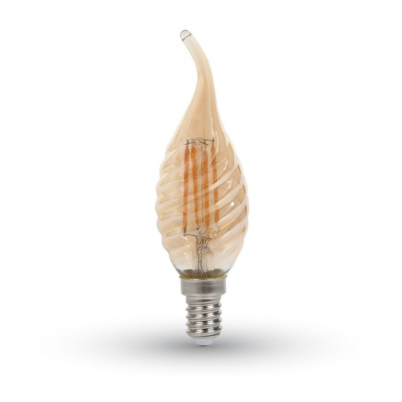 LED Glühlampe - E14, 4W, Twistflamme, Amber, warmweiß - 1
