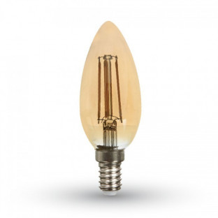 LED Glühlampe - E14, 4W, Kerze, Amber, warmweiß - 1