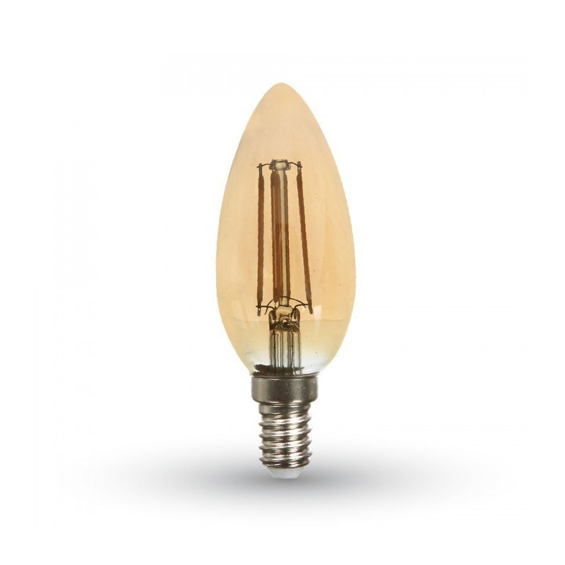 LED Glühlampe - E14, 4W, Kerze, Amber, warmweiß - 1