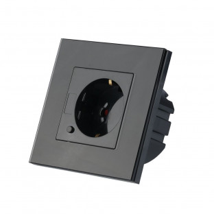 Smart wall socket V-TAC compatible with Alexa and Google home, black, VT-5134