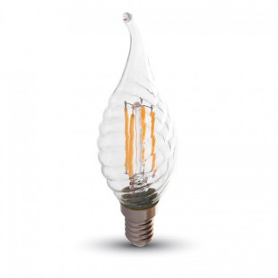 LED Glühlampe - E14, 4W, Twist Kerze Flamme, neutralweiß - 1