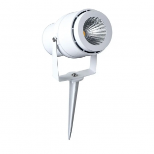 LED Градинска лампа с колче V-TAC - 12W, бяло тяло, топло бяла светлина, VT-857-W-N
