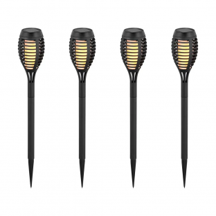 LED solar spike light V-TAC - 1W, IP44, flame, warm white light, 4 pcs. pack, VT-724