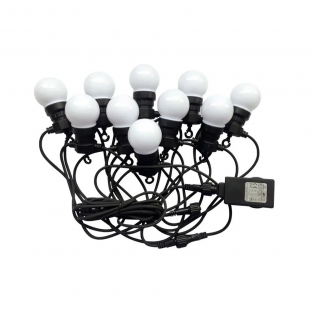 Поредица LED крушки V-TAC - 5 метра, 10 крушки, 24V, топло бяла светлина, VT-70510