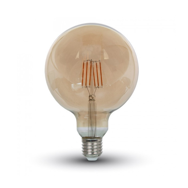 LED Glühlampe - E27, 6W, G125, Amber, warmweiß - 1