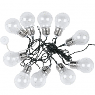 Поредица соларни LED крушки V-TAC - 2 метра, 10 крушки, топло бяла светлина, VT-71010