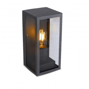Wall lamp V-TAC - E27, black, clear glass, VT-837-B