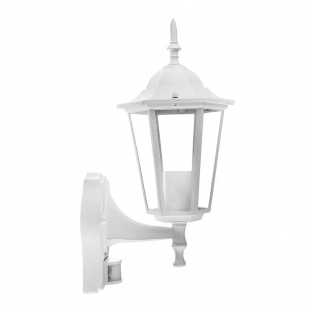 Garden wall lamp V-TAC - E27, white,  with sensor, VT-751-W