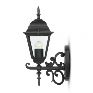 Garden wall lamp V-TAC - E27, small, black, up, VT-760-B