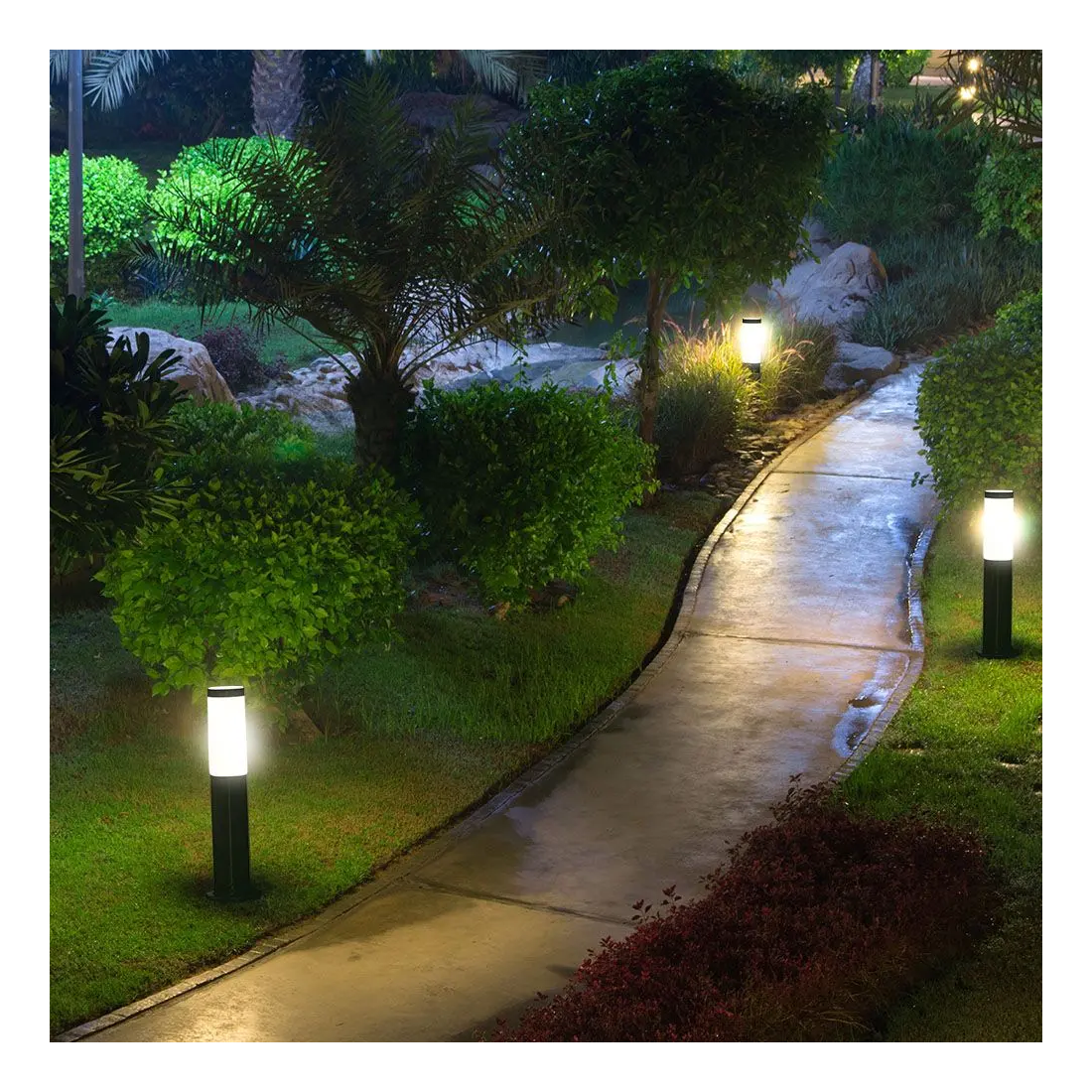 LED garden lamp VTAC E27, 45cm, IP44, stainless steal, grey, VT838