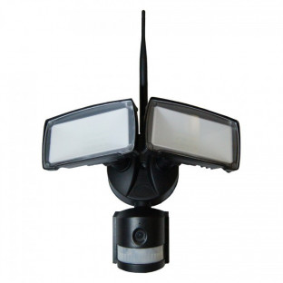 LED Floodlight with camera - 18W, WiFi, Sensor, White light, black body