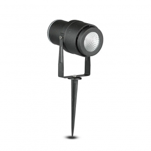 LED Градинска лампа с колче V-TAC - 12W, черно тяло, зелена светлина, VT-857-B
