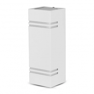Wall Sleek Fitting - GU10, IP44, Square, Two Directions, white body, VT-7662