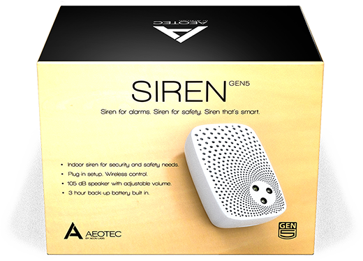 Aeotec siren packaging